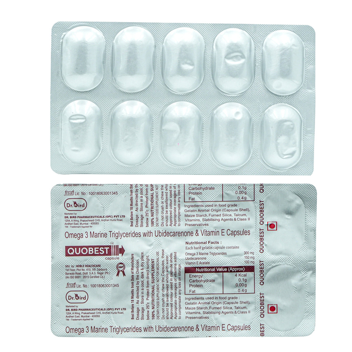 Quobest Capsule 10's, Pack of 10 Quobest Capsule 10's, Pack of 10