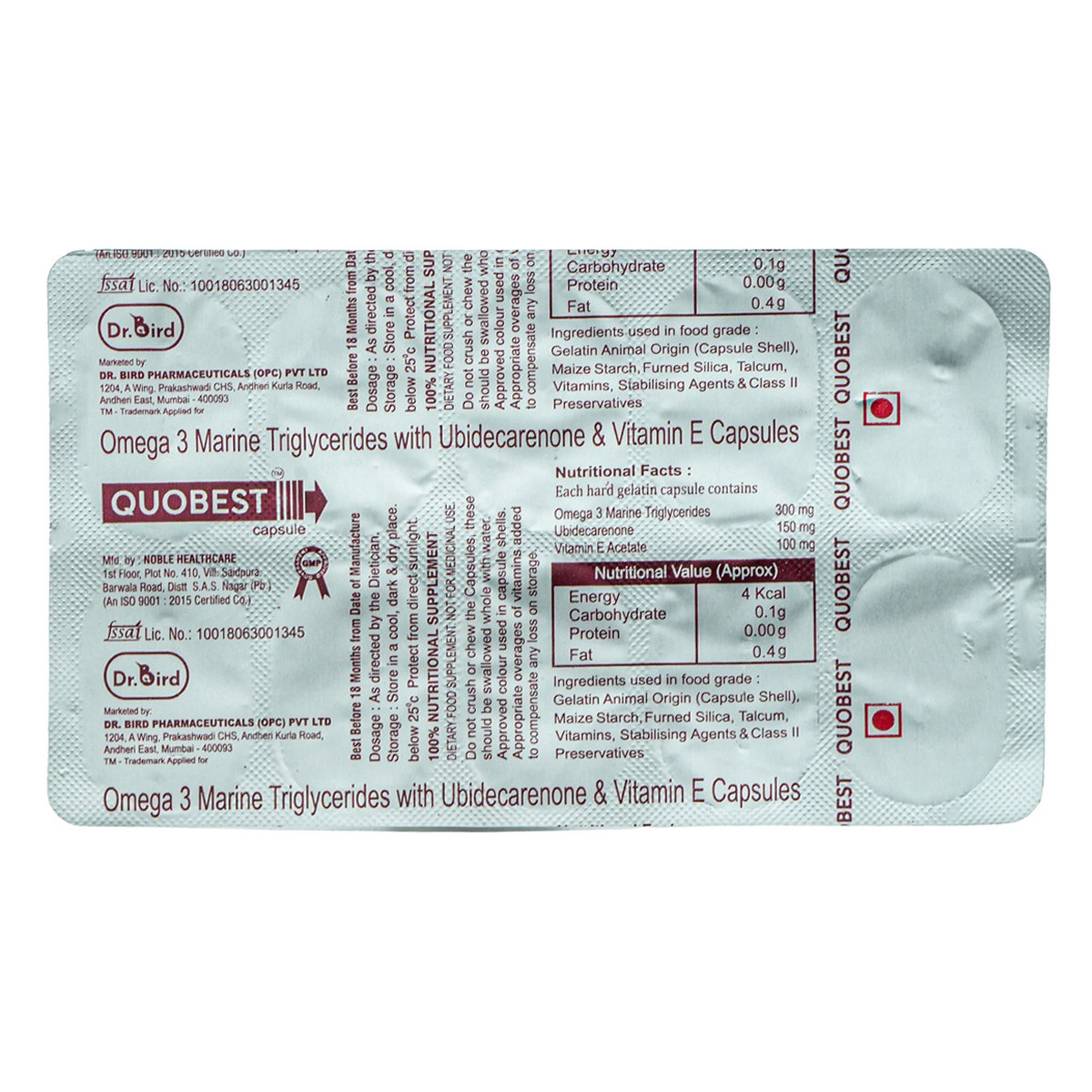 Quobest Capsule 10's, Pack of 10 Quobest Capsule 10's, Pack of 10