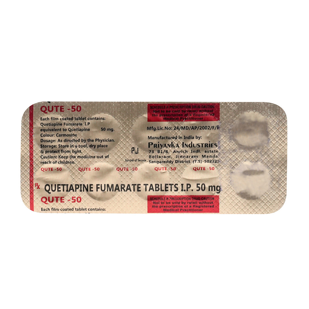 Qute 50 mg Tablet 10's, Pack of 10 TabletS Qute 50 mg Tablet 10's, Pack of 10 TabletS