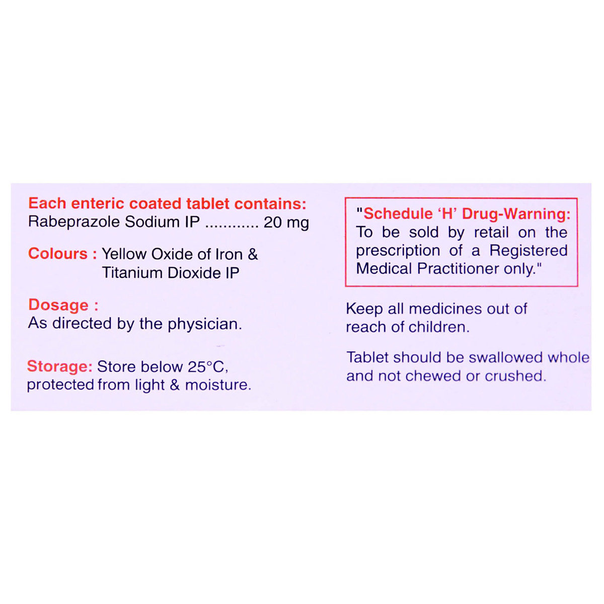 Rabesec-20 Tablet 10's, Pack of 10 TABLETS Rabesec-20 Tablet 10's, Pack of 10 TABLETS