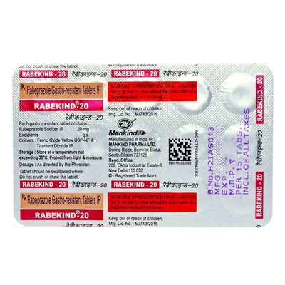 Rabekind 20 Tablet 15's, Pack of 15 TABLETS