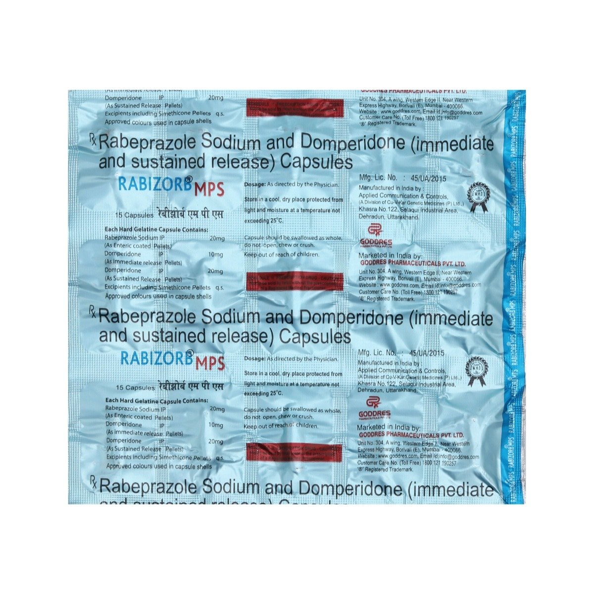 Rabizorb MPS Capsule 15's, Pack of 15 Rabizorb MPS Capsule 15's, Pack of 15