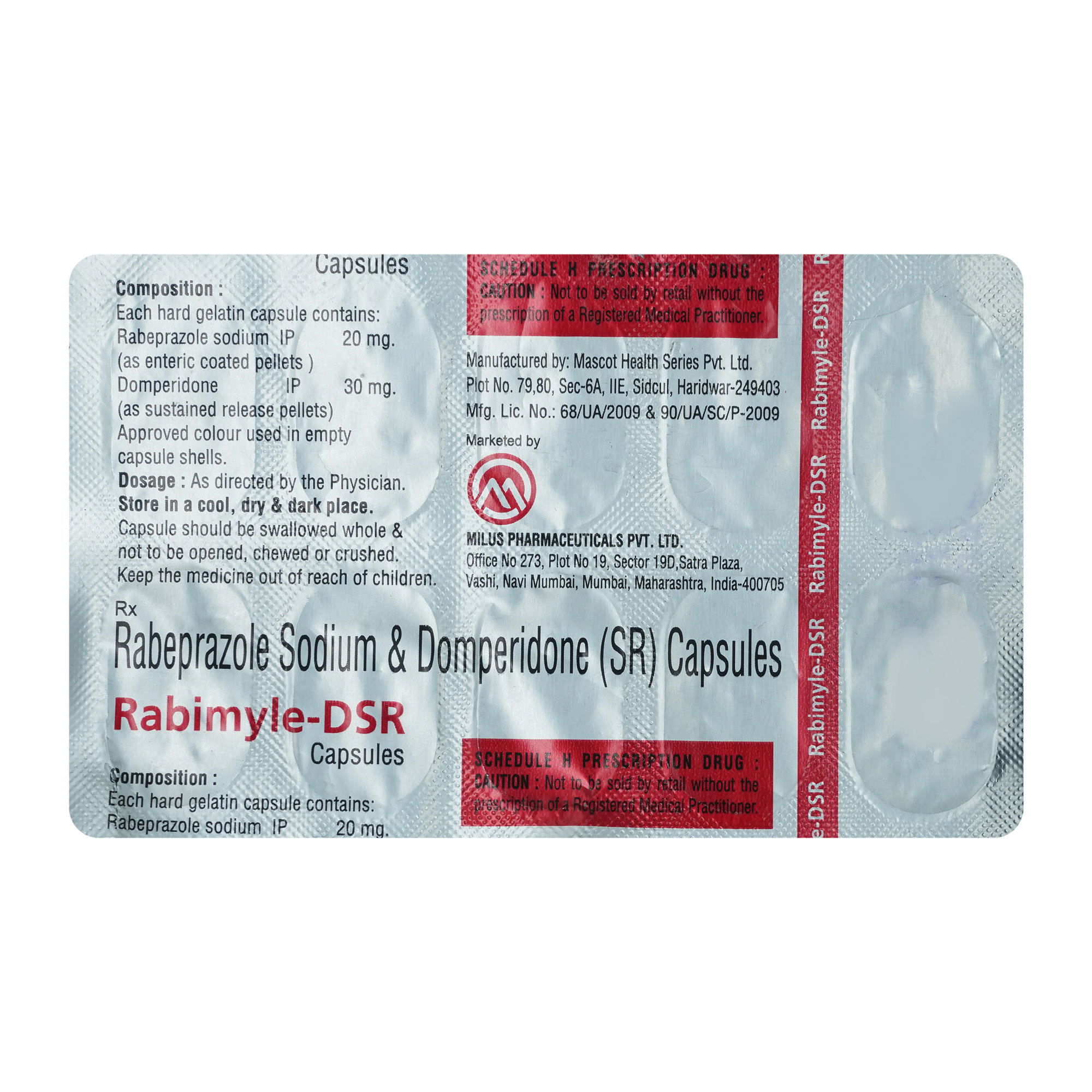 Rabimyle-DSR 20/30 Capsule 10's, Pack of 10 Rabimyle-DSR 20/30 Capsule 10's, Pack of 10