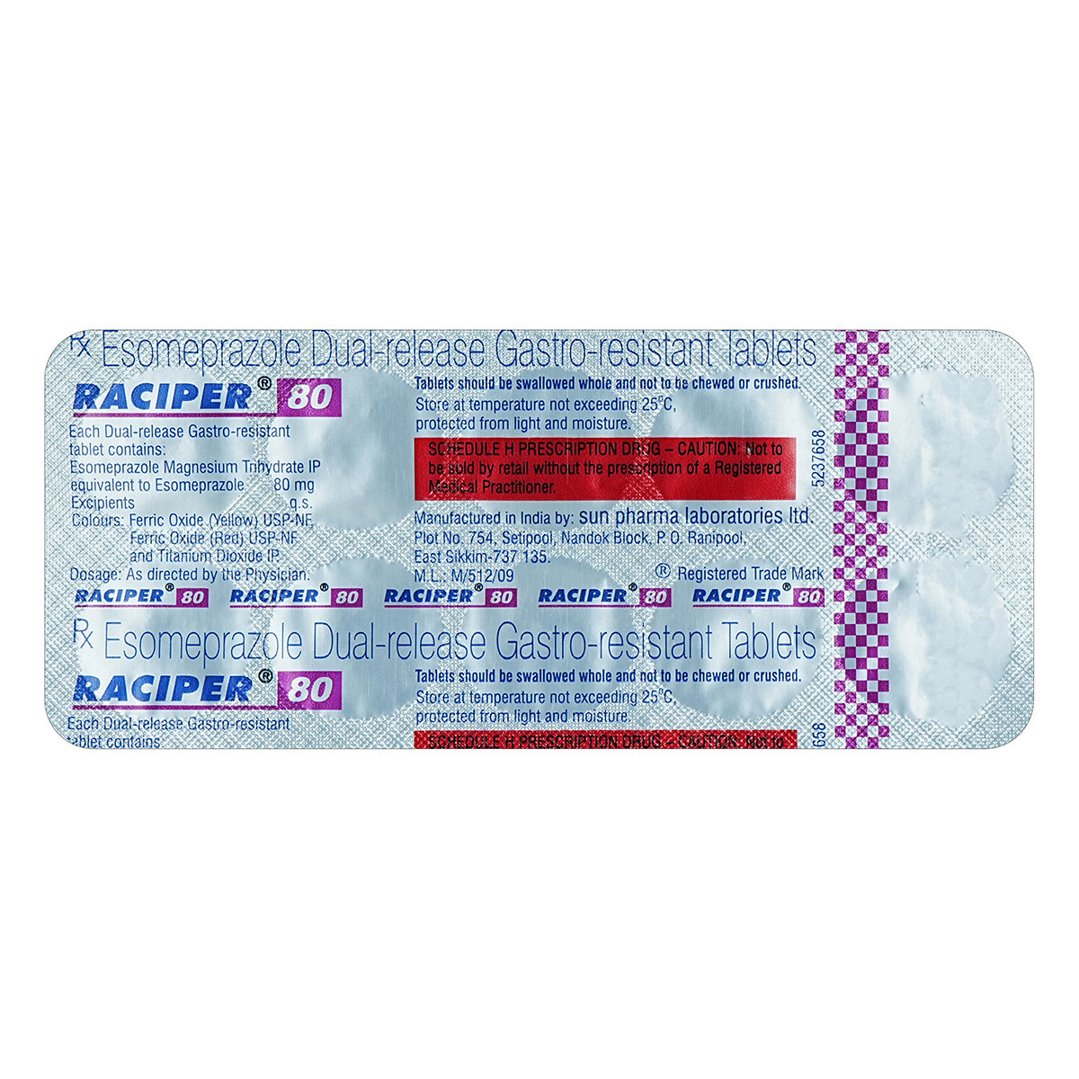 Raciper 80 Tablet 10's, Pack of 10 TabletS Raciper 80 Tablet 10's, Pack of 10 TabletS