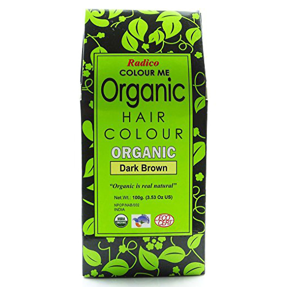 Radico Org Hair Colour Dark Brown 100g, Pack of 1 Radico Org Hair Colour Dark Brown 100g, Pack of 1