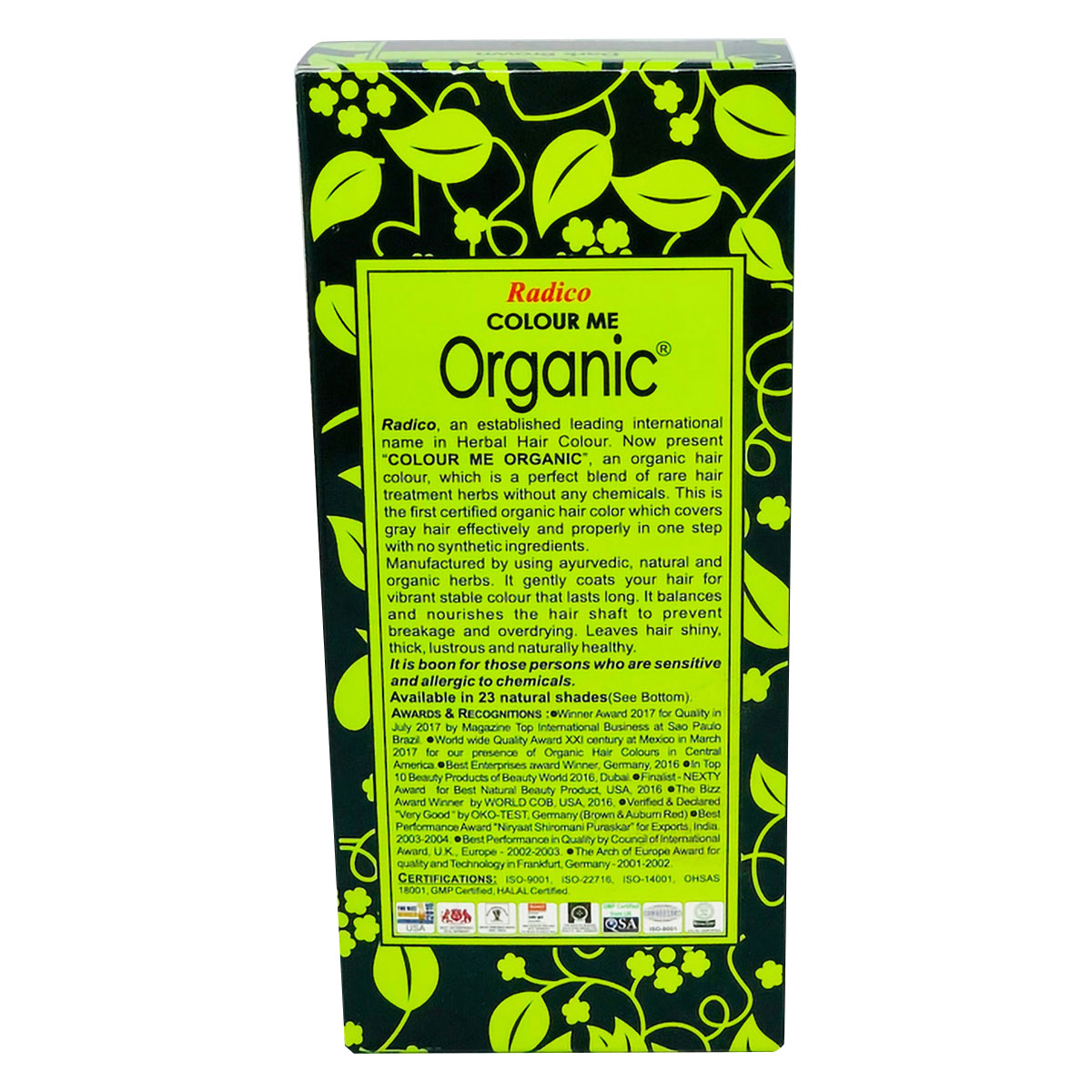 Radico Org Hair Colour Dark Brown 100g, Pack of 1 Radico Org Hair Colour Dark Brown 100g, Pack of 1