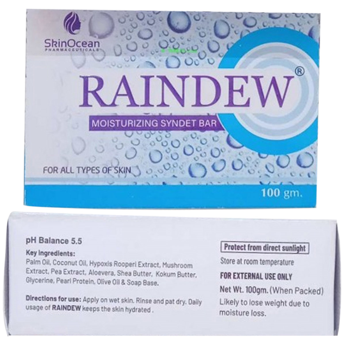 Raindew Moisturizing Syndet Bar 100 gm, Pack of 1 Raindew Moisturizing Syndet Bar 100 gm, Pack of 1