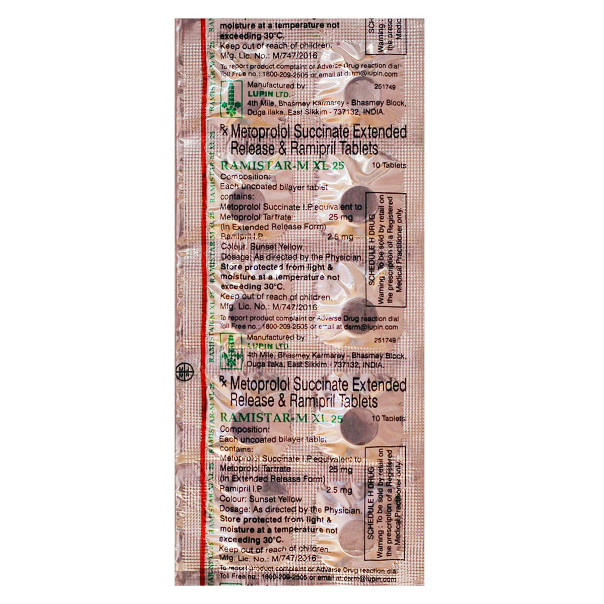 Ramistar-M XL 25 Tablet 10's, Pack of 10 TabletS Ramistar-M XL 25 Tablet 10's, Pack of 10 TabletS