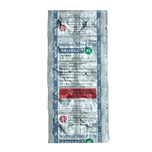 Rantac R 20 mg Tablet 10's, Pack of 10 TabletS
