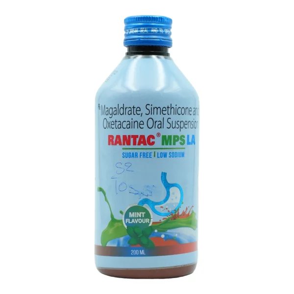 Rantac MPS LA Sugar Free Mint Oral Suspension 200 ml, Pack of 1 ORAL SUSPENSION