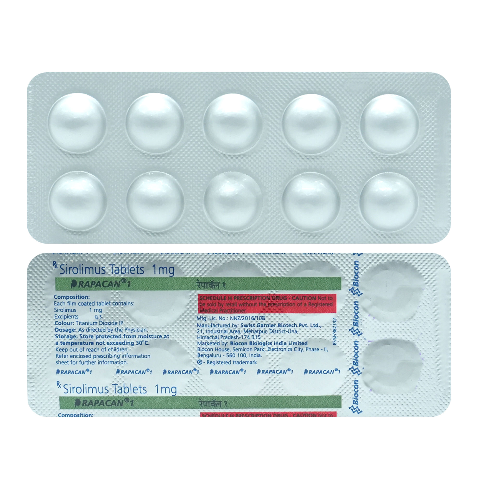 Buy RAPACAN 1MG TABLET Online