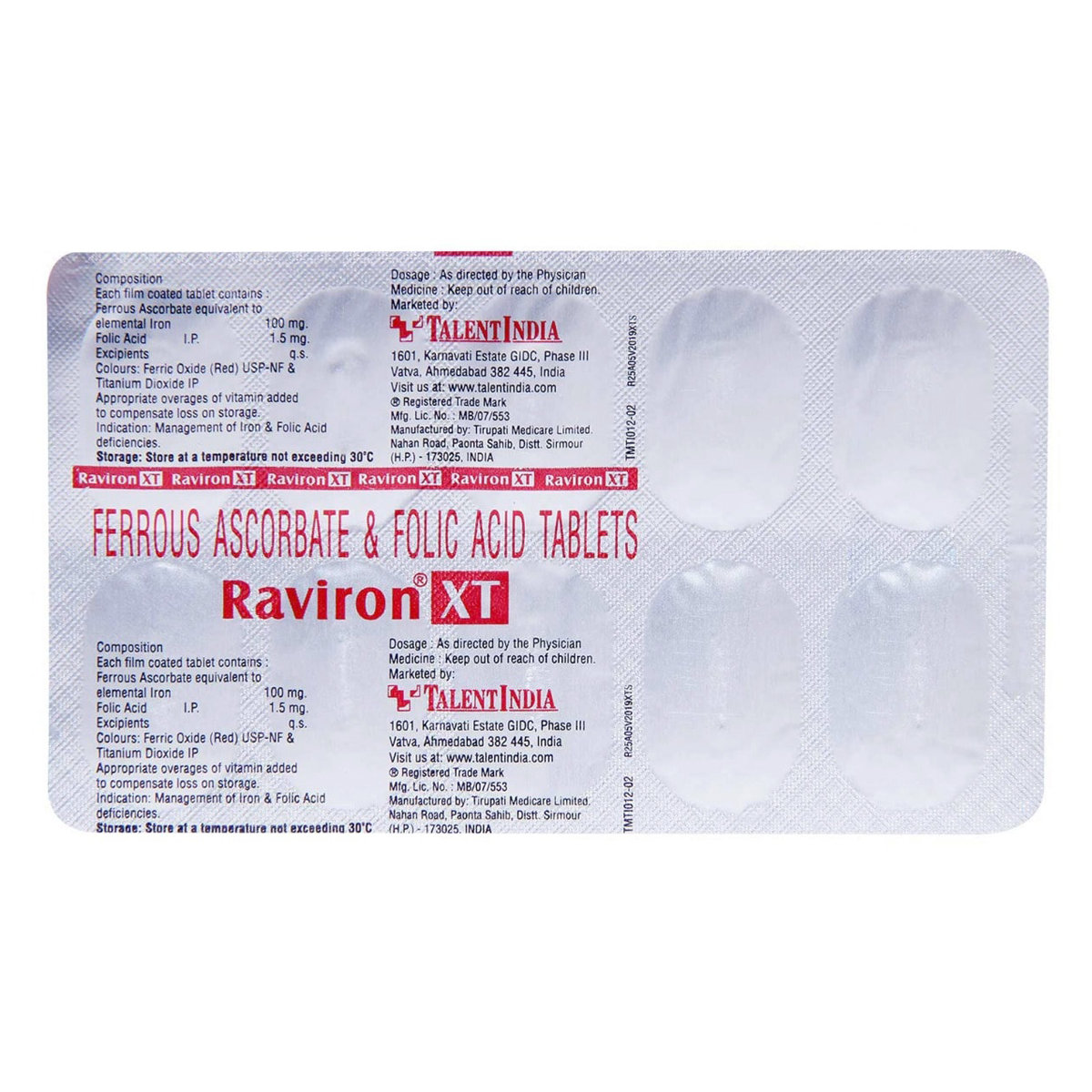 Raviron XT Tablet 10's, Pack of 10 TABLETS Raviron XT Tablet 10's, Pack of 10 TABLETS