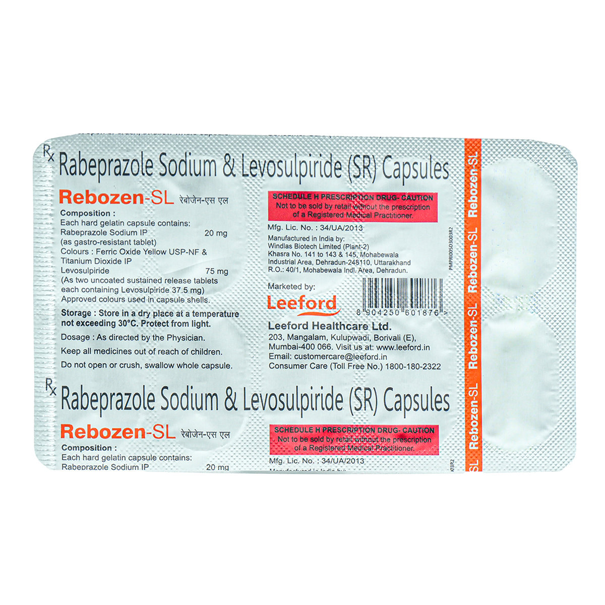 Rebozen-SL Capsule 10's, Pack of 10 Rebozen-SL Capsule 10's, Pack of 10