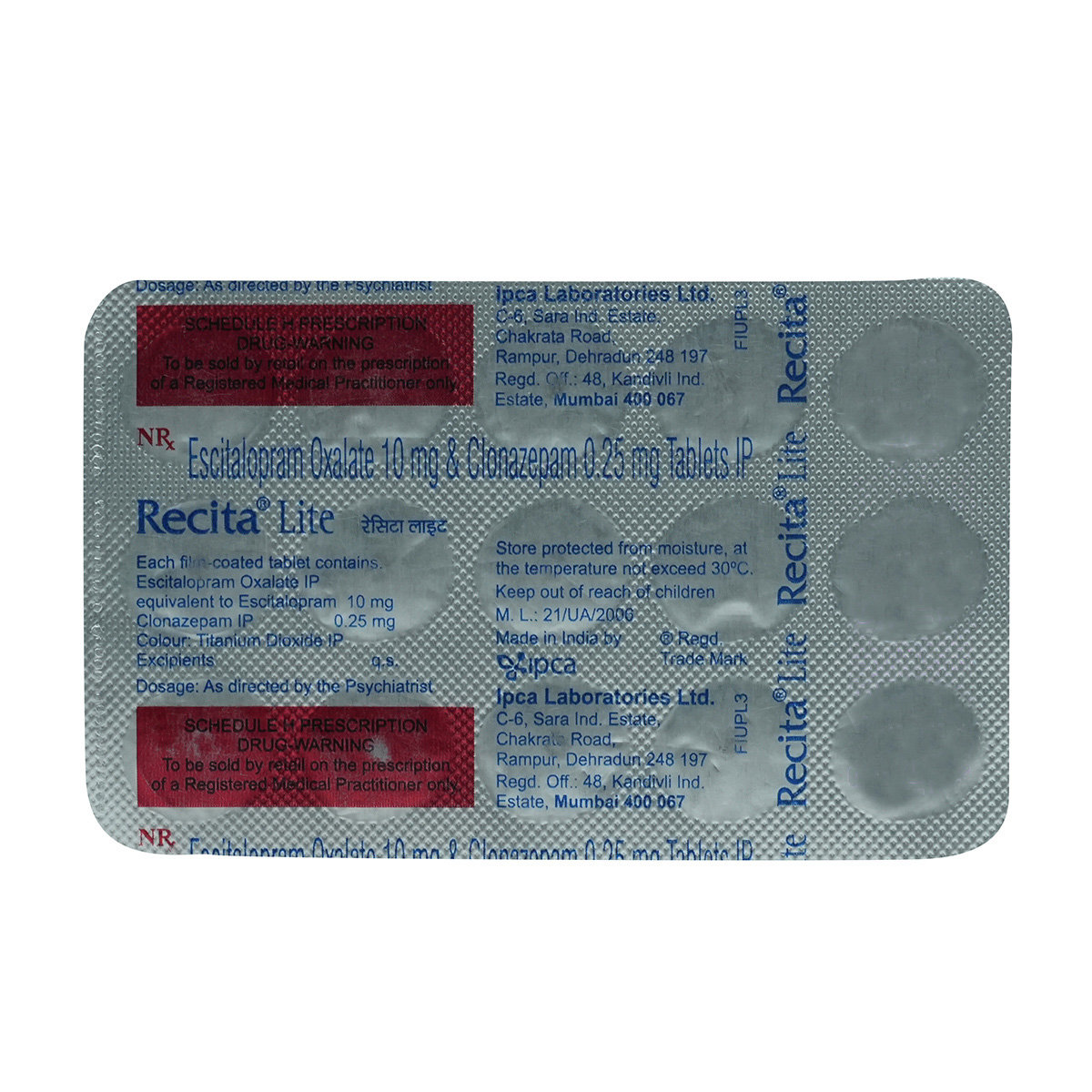 Recita Lite Tablet 15's, Pack of 15 TABLETS Recita Lite Tablet 15's, Pack of 15 TABLETS