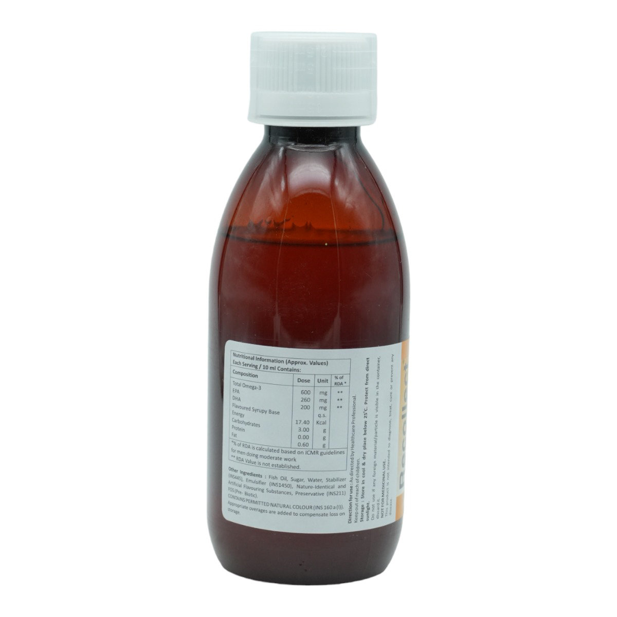 Recollect Omega 3 Delicious Mango Flavour Syrup 150 ml, Pack of 1 Recollect Omega 3 Delicious Mango Flavour Syrup 150 ml, Pack of 1