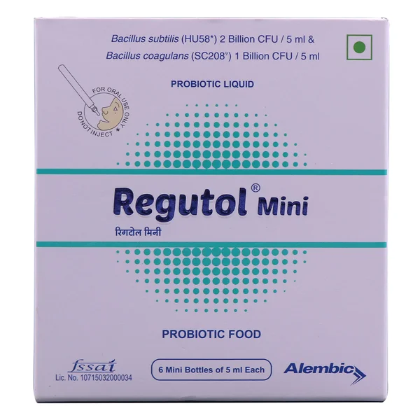 Regutol Mini Probiotic Liquid 6 x 5 ml, Pack of 6 LIQUIDS