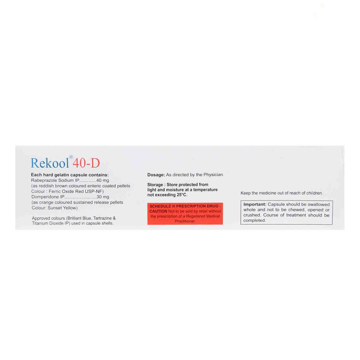 Rekool D 40 Capsule 10's, Pack of 10 Rekool D 40 Capsule 10's, Pack of 10