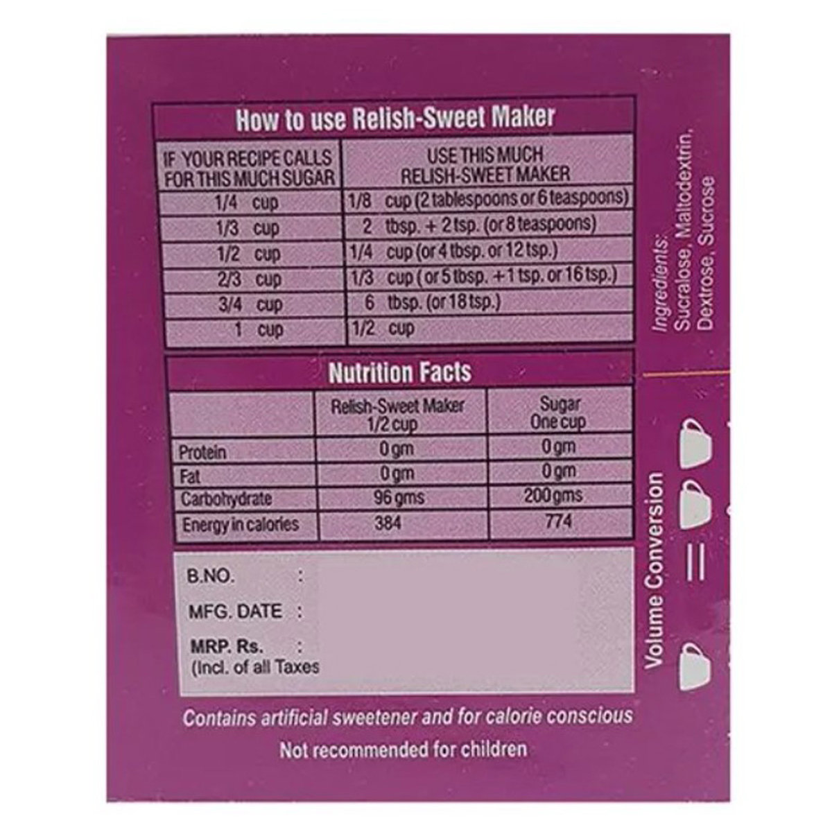 Relish Sweet Maker, 500 gm, Pack of 1 Relish Sweet Maker, 500 gm, Pack of 1