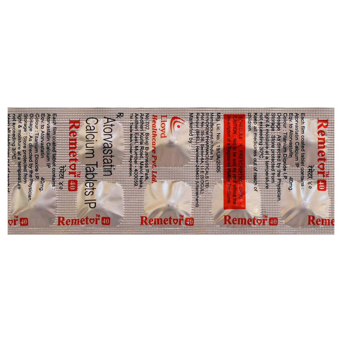 Remetor 40 Tablet 10's, Pack of 10 TABLETS Remetor 40 Tablet 10's, Pack of 10 TABLETS