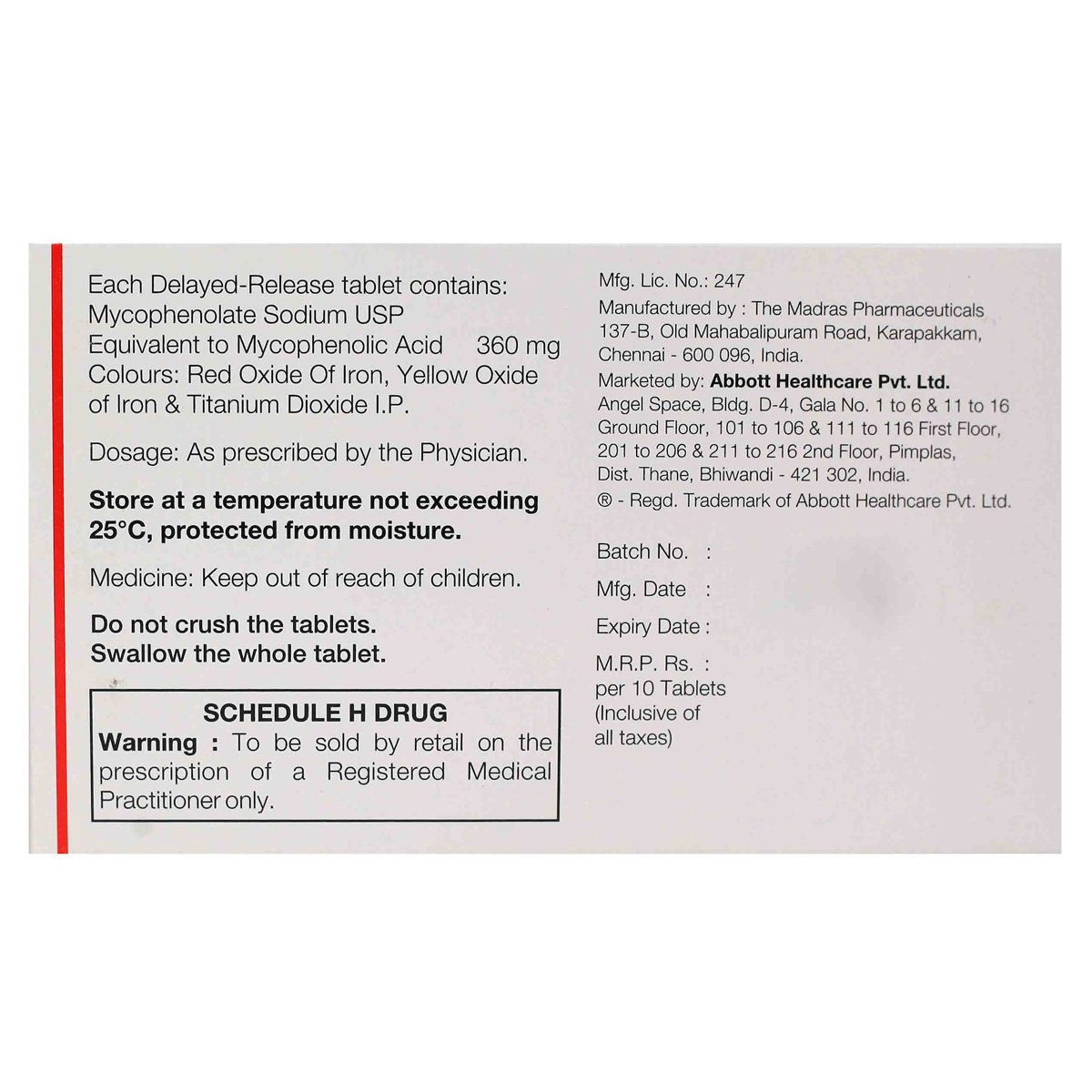 Renfor 360mg Tablet 10's, Pack of 10 TABLETS Renfor 360mg Tablet 10's, Pack of 10 TABLETS