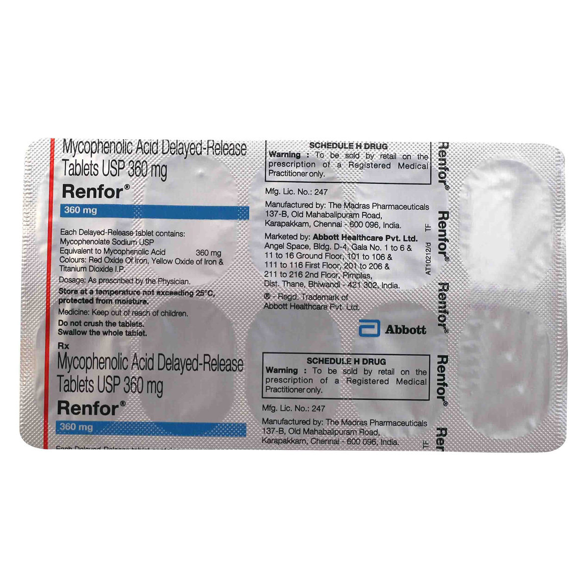 Renfor 360mg Tablet 10's, Pack of 10 TABLETS Renfor 360mg Tablet 10's, Pack of 10 TABLETS