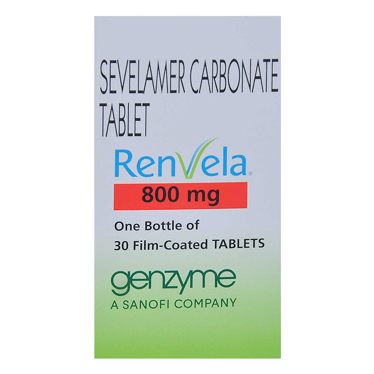 Renvela 800 mg Tablet 30's, Pack of 1 TABLET Renvela 800 mg Tablet 30's, Pack of 1 TABLET