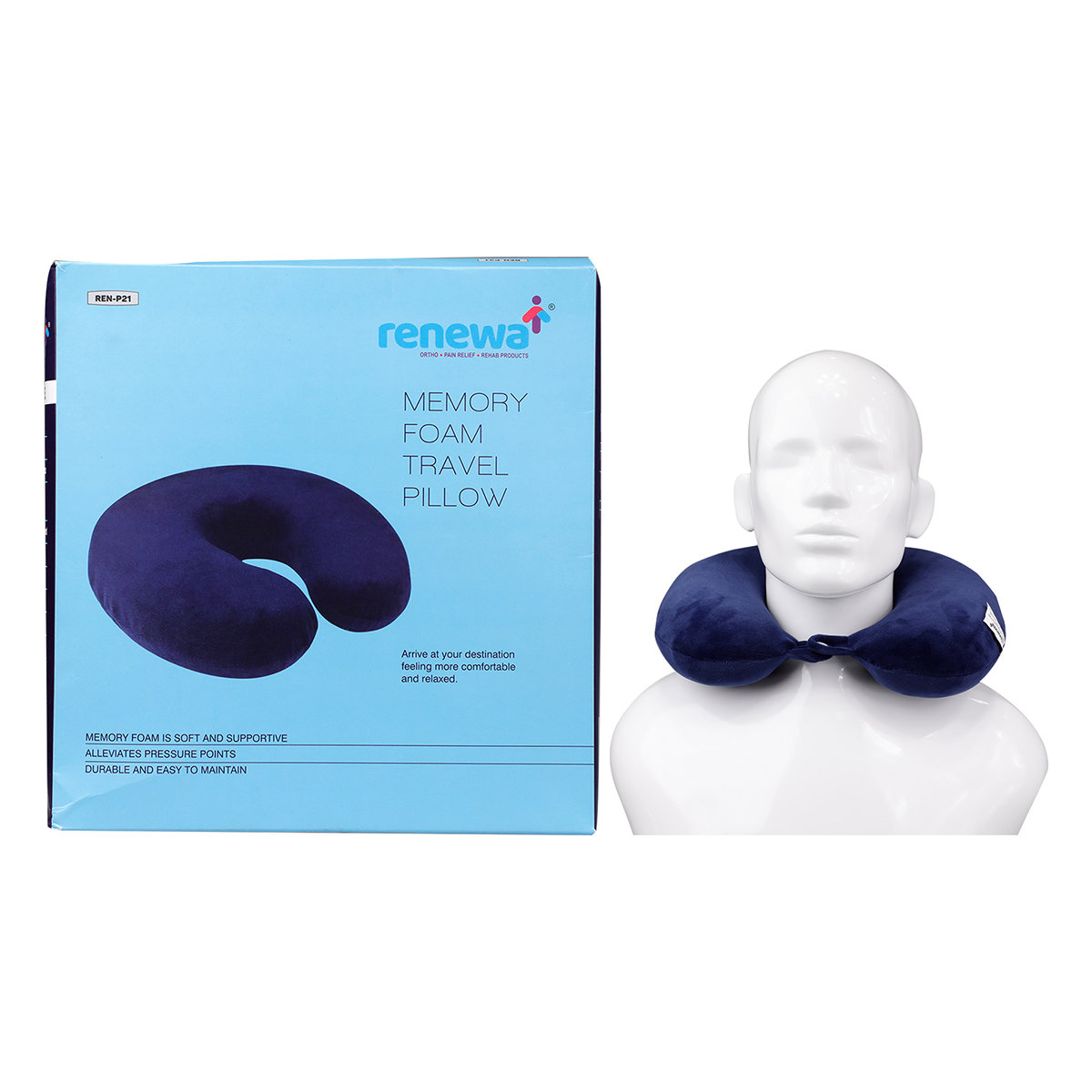 Renewa Neck U Shape Neck Pillow Memory Foam Universal, 1 Count, Pack of 1 Renewa Neck U Shape Neck Pillow Memory Foam Universal, 1 Count, Pack of 1