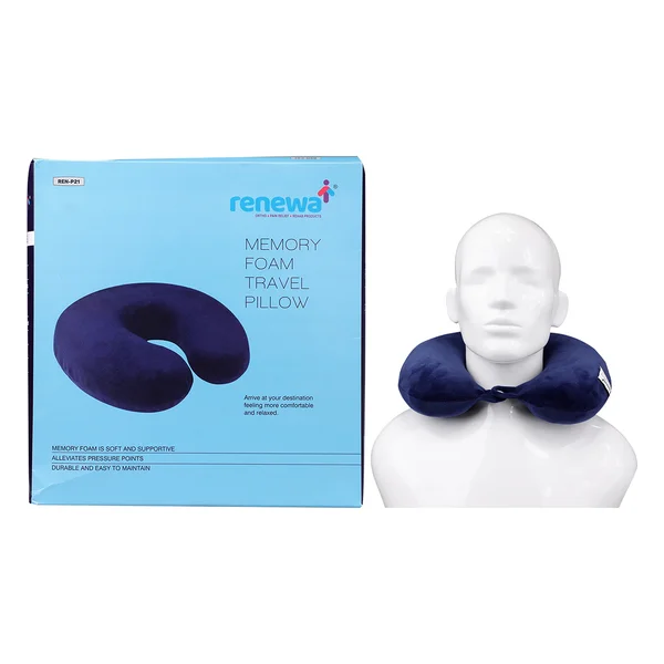 Renewa Neck U Shape Neck Pillow Memory Foam Universal, 1 Count, Pack of 1