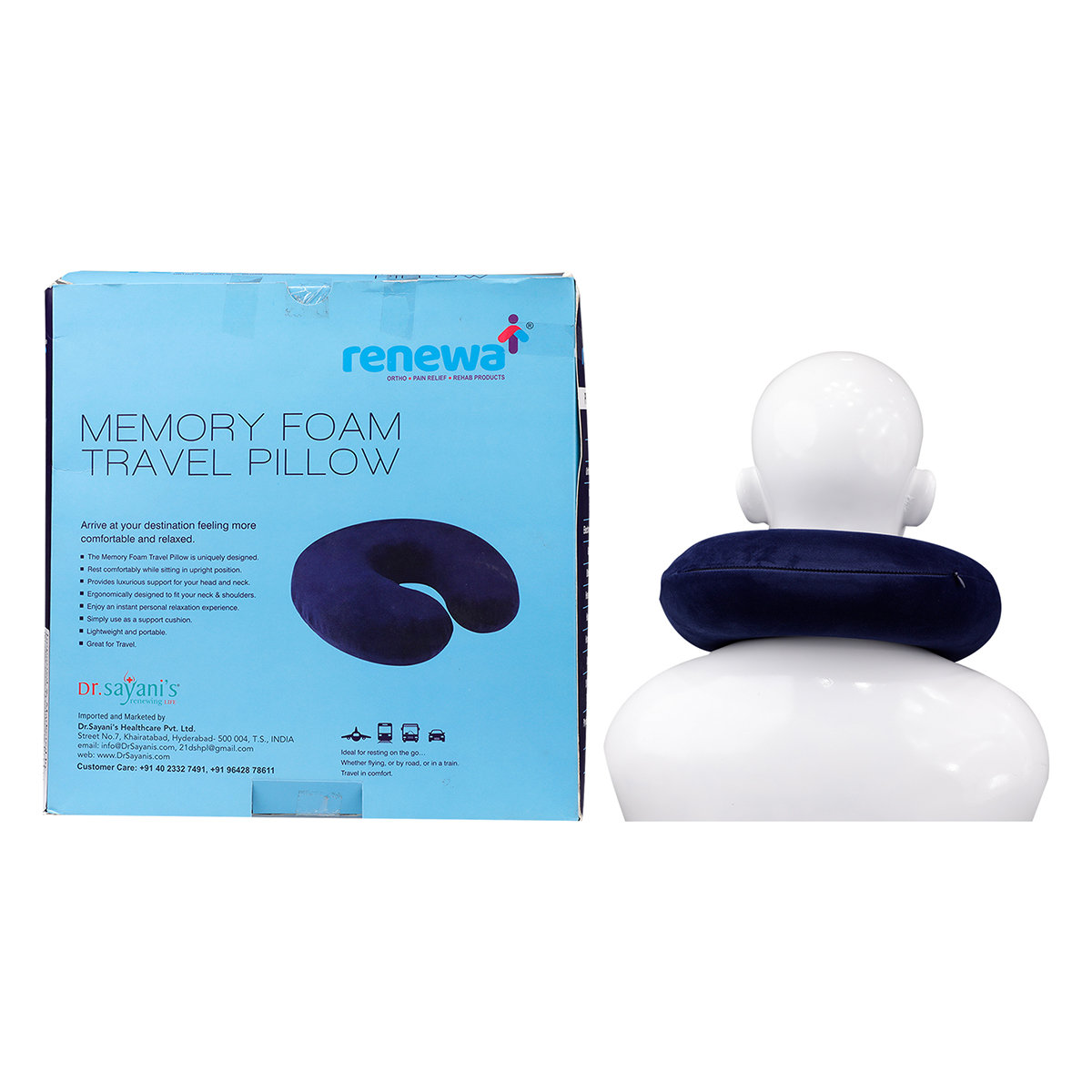 Renewa Neck U Shape Neck Pillow Memory Foam Universal, 1 Count, Pack of 1 Renewa Neck U Shape Neck Pillow Memory Foam Universal, 1 Count, Pack of 1