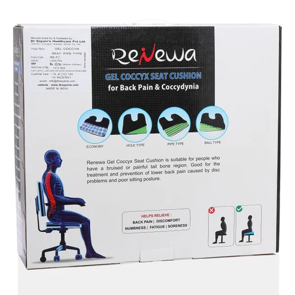 Renewa Gel Coccyx Seat Cushion, 1 Count, Pack of 1