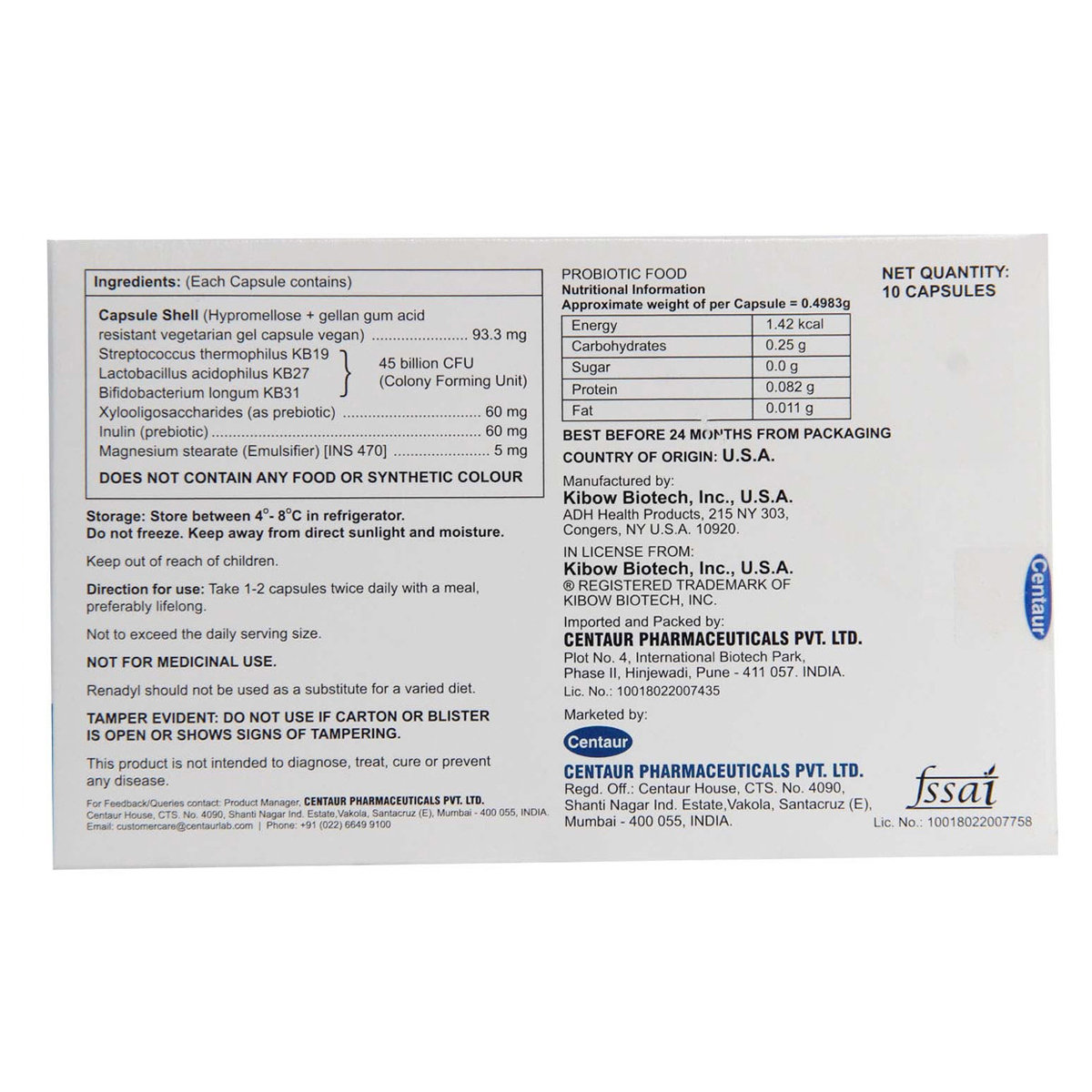 Renadyl Capsule 10's, Pack of 10 Renadyl Capsule 10's, Pack of 10