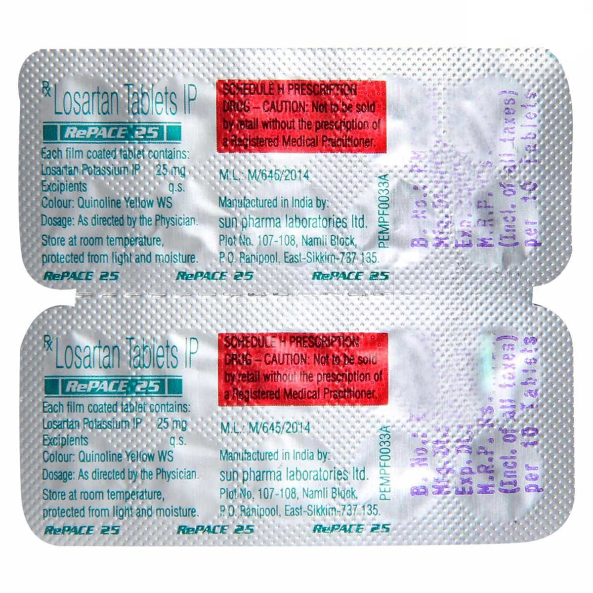 Repace 25 Tablet 10's, Pack of 10 TABLETS Repace 25 Tablet 10's, Pack of 10 TABLETS