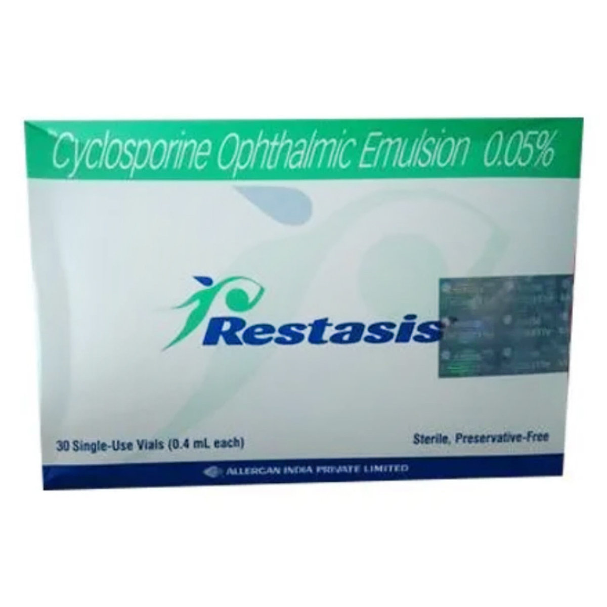 Restasis Ophthalmic Emulsion 30x0.4 ml, Pack of 1 EMULSION Restasis Ophthalmic Emulsion 30x0.4 ml, Pack of 1 EMULSION