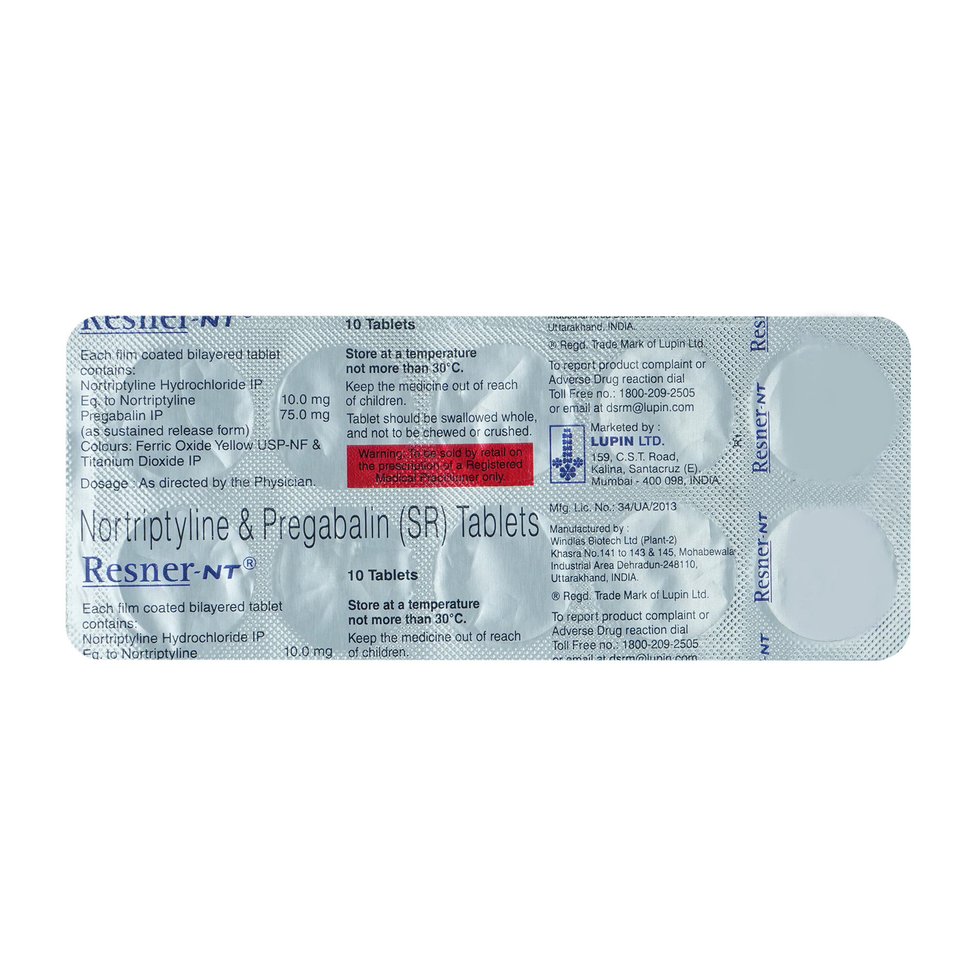 Resner NT Tablet 10's, Pack of 10 Resner NT Tablet 10's, Pack of 10