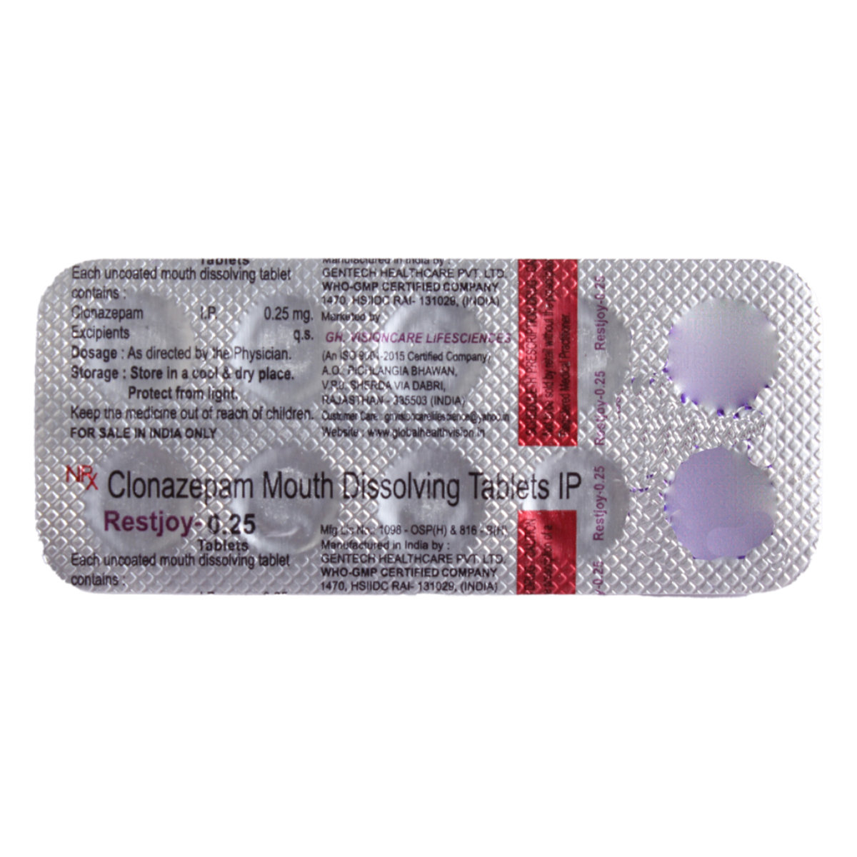 Restjoy 0.25 Tablet 10's, Pack of 10 TABLETS Restjoy 0.25 Tablet 10's, Pack of 10 TABLETS