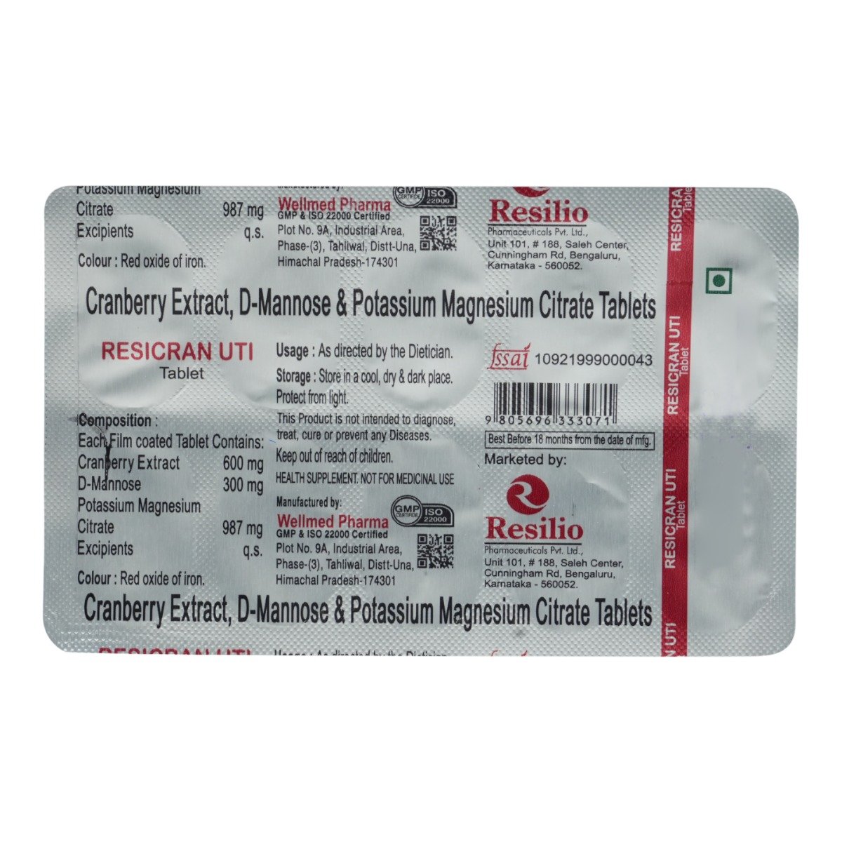 Resicran UTI Tablet 10's, Pack of 10 Resicran UTI Tablet 10's, Pack of 10