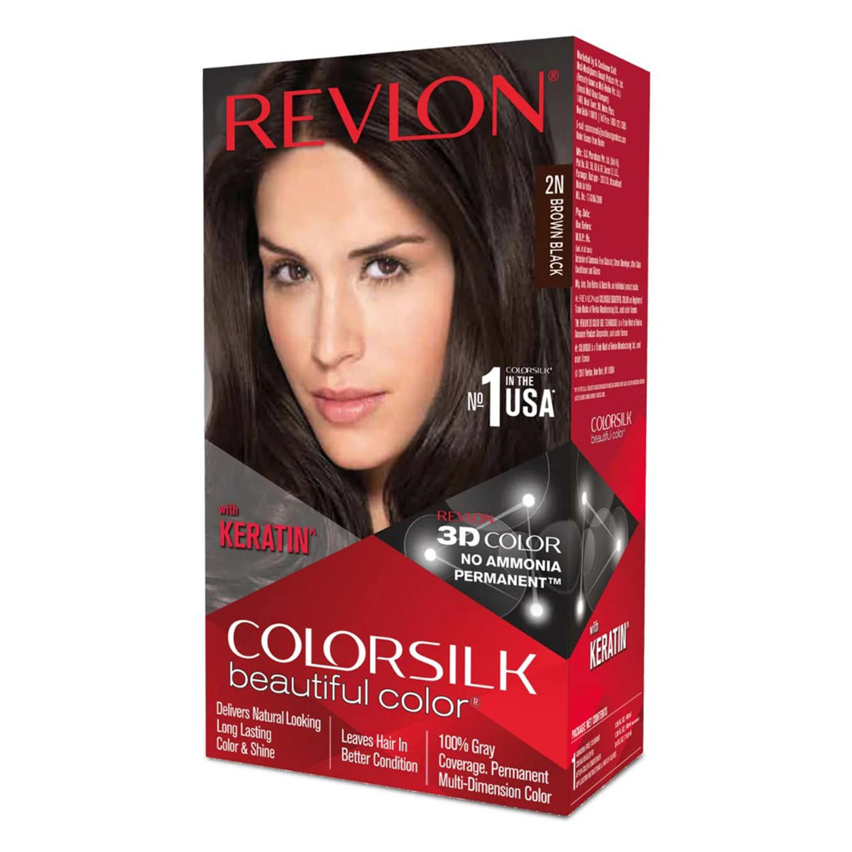Revlon Colorsilk 2N Dark Brown Black Hair Color, 1 Kit, Pack of 1 Revlon Colorsilk 2N Dark Brown Black Hair Color, 1 Kit, Pack of 1