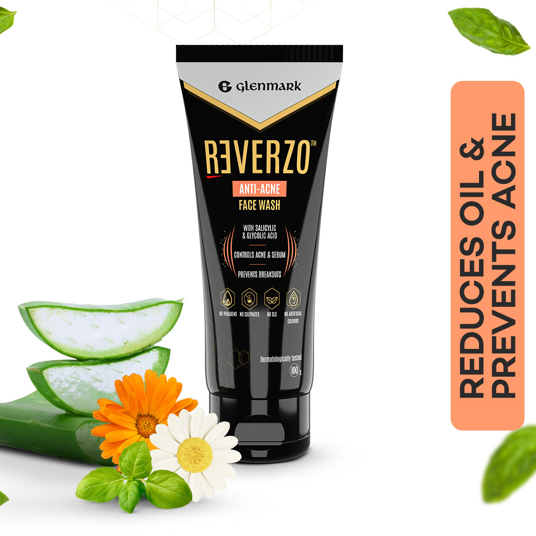 Reverzo Anti-Acne Face Wash 100 gm | Glycolic Acid And Salicylic Acid | Controls Excess Oil, Acne |, Pack of 1 Reverzo Anti-Acne Face Wash 100 gm | Glycolic Acid And Salicylic Acid | Controls Excess Oil, Acne |, Pack of 1