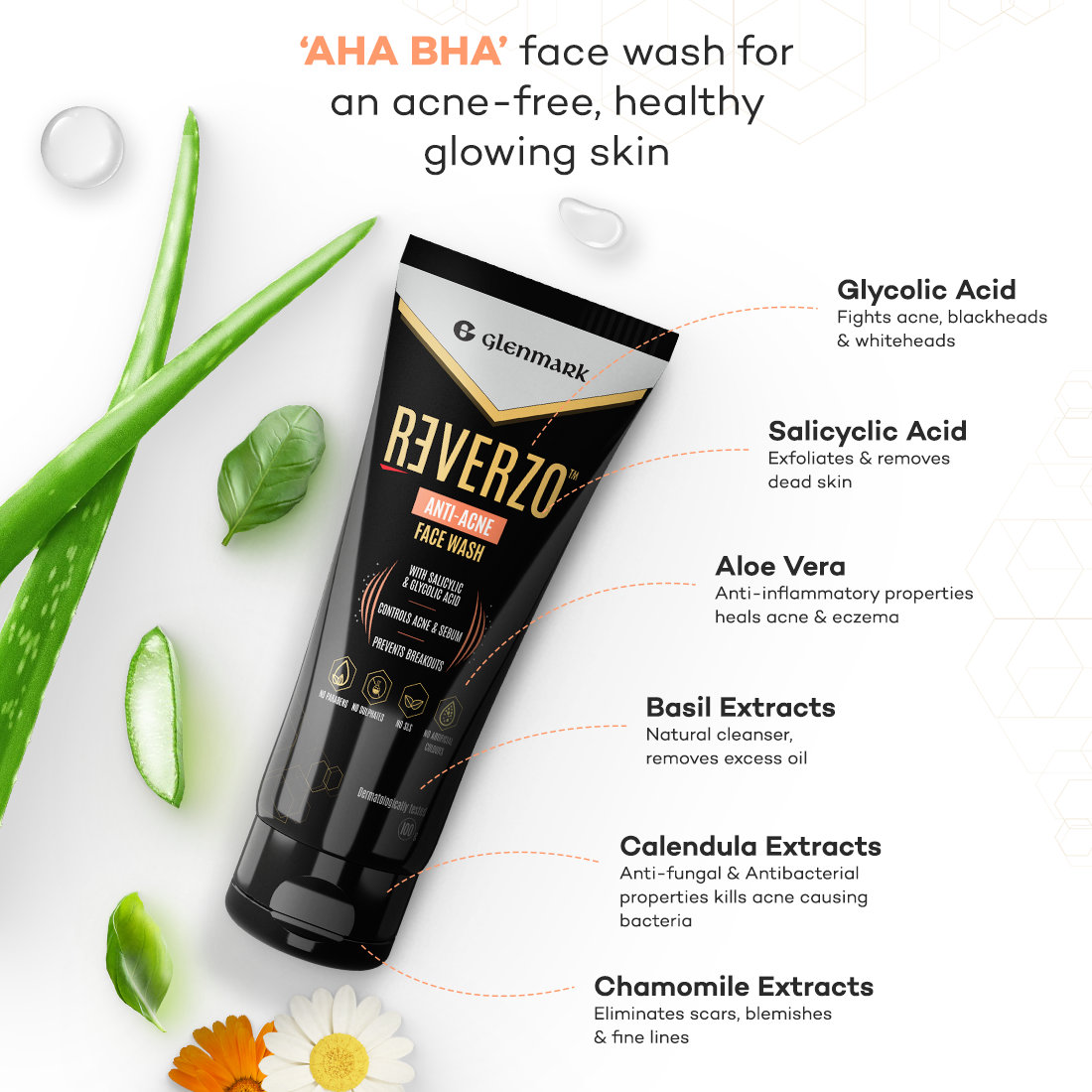 Reverzo Anti-Acne Face Wash 100 gm | Glycolic Acid And Salicylic Acid | Controls Excess Oil, Acne |, Pack of 1 Reverzo Anti-Acne Face Wash 100 gm | Glycolic Acid And Salicylic Acid | Controls Excess Oil, Acne |, Pack of 1