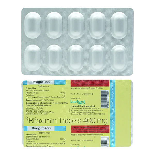 Rexigut 400 mg Tablet 10's, Pack of 10 TabletS
