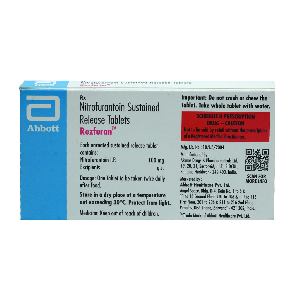 Rezfuran 100 Tablet 14's, Pack of 14 TABLETS Rezfuran 100 Tablet 14's, Pack of 14 TABLETS