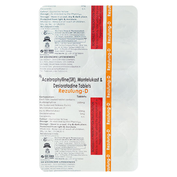 Rezulung-D Tablet 10's, Pack of 10 TabletS Rezulung-D Tablet 10's, Pack of 10 TabletS
