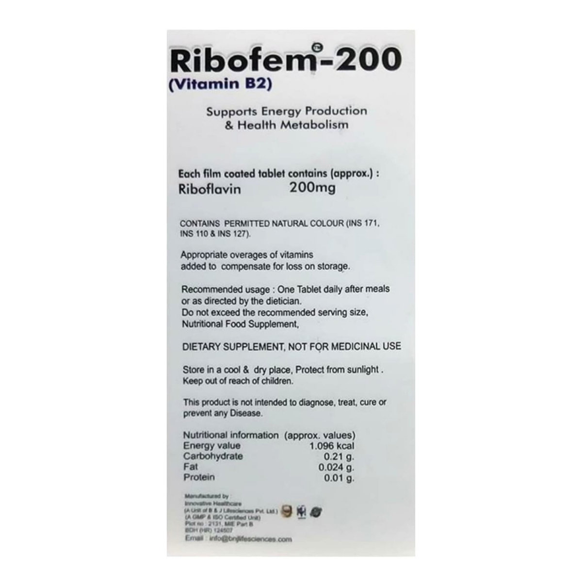 Ribofem 200 Tablet 10's, Pack of 10 TABLETS Ribofem 200 Tablet 10's, Pack of 10 TABLETS