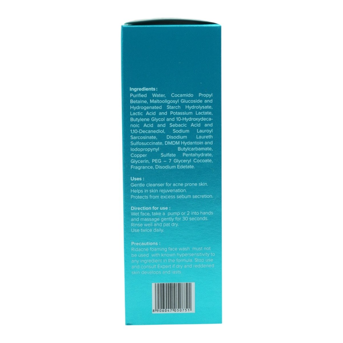 Ridacne Foaming Face Wash 100 ml | Controls Acne & Excess Oil | For Acne Prone Skin, Pack of 1 Ridacne Foaming Face Wash 100 ml | Controls Acne & Excess Oil | For Acne Prone Skin, Pack of 1