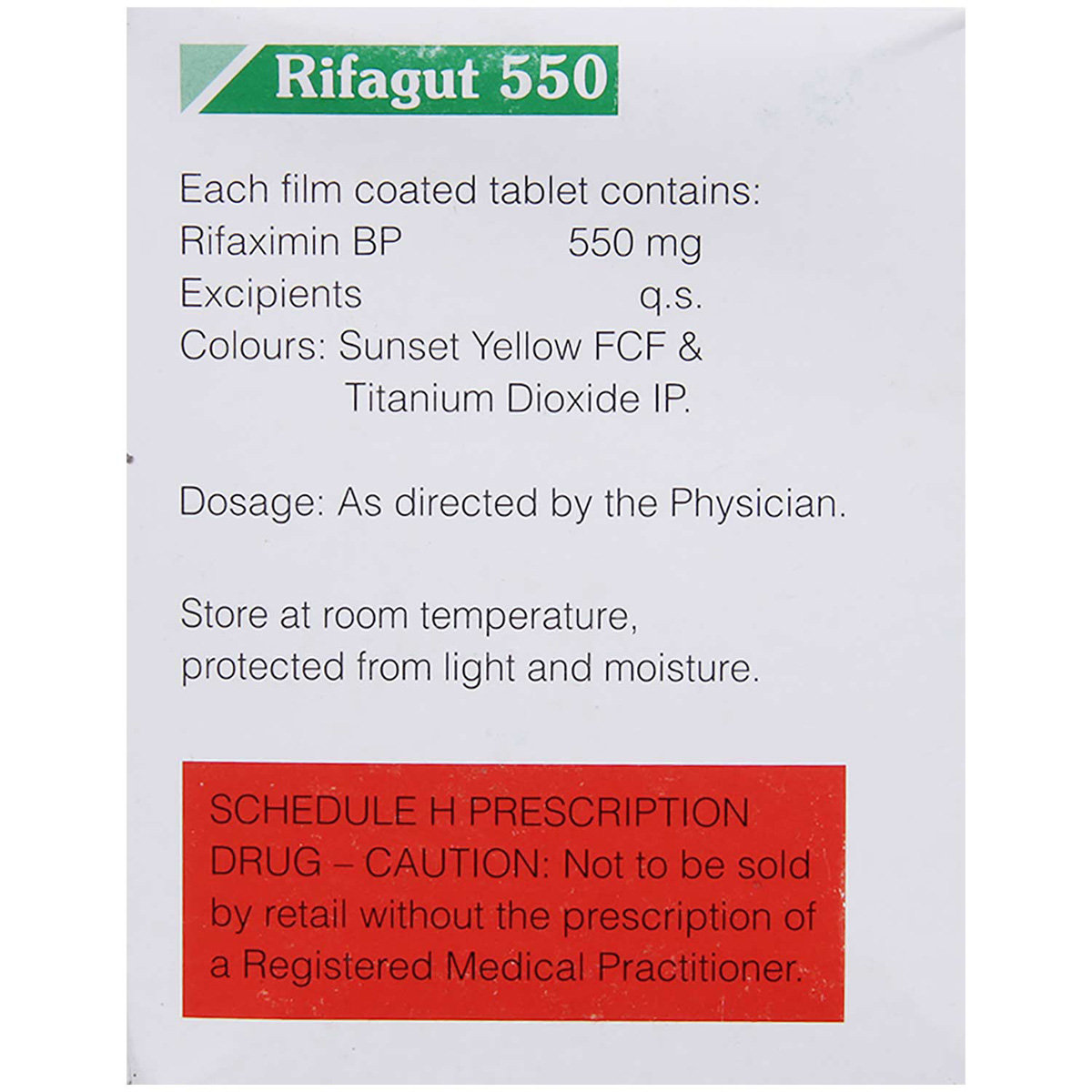 Rifagut 550 Tablet 10's, Pack of 10 TABLETS Rifagut 550 Tablet 10's, Pack of 10 TABLETS