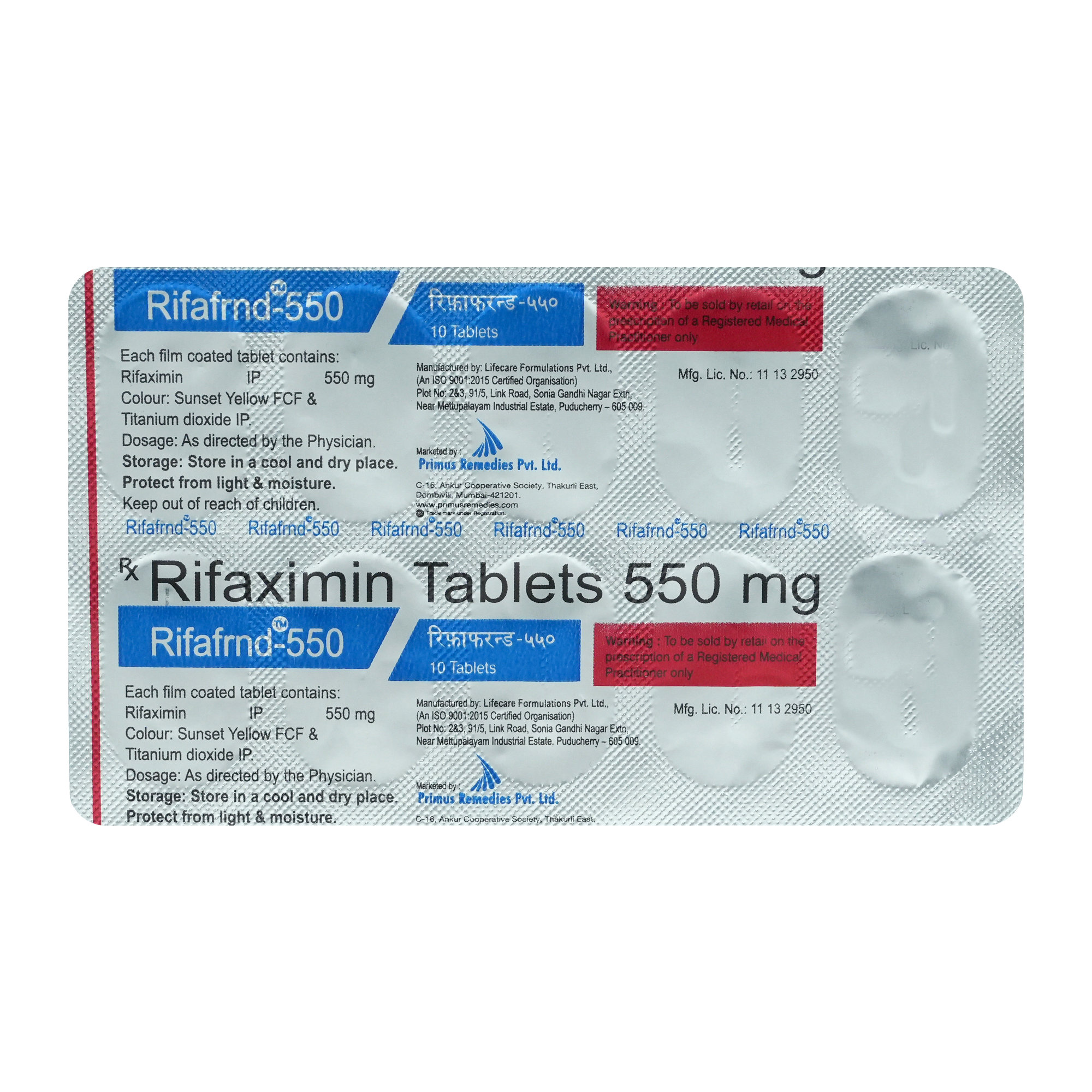 Rifafrnd-550 Tablet 10's, Pack of 10 TabletS Rifafrnd-550 Tablet 10's, Pack of 10 TabletS