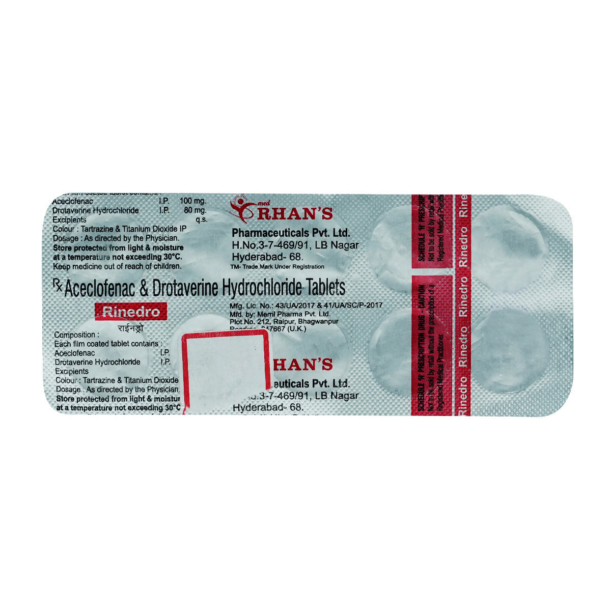 Rinedro Tablet 10'S, Pack of 10 TabletS Rinedro Tablet 10'S, Pack of 10 TabletS