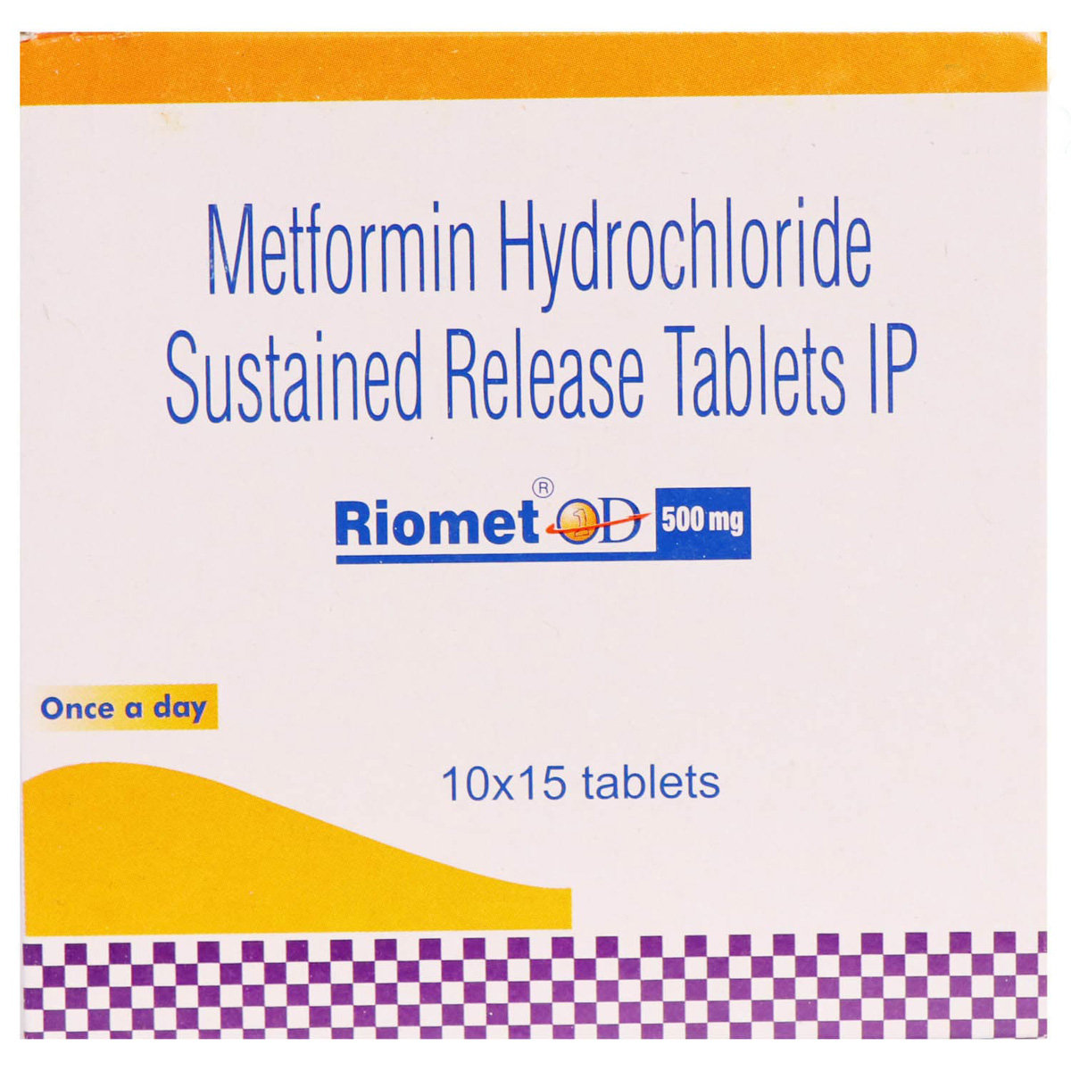 Riomet OD 500 mg Tablet 15's, Pack of 15 TABLETS Riomet OD 500 mg Tablet 15's, Pack of 15 TABLETS