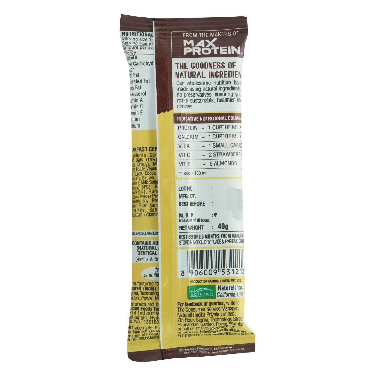 RiteBite Choco Delite Nutrition Bar, 40 gm, Pack of 1 RiteBite Choco Delite Nutrition Bar, 40 gm, Pack of 1