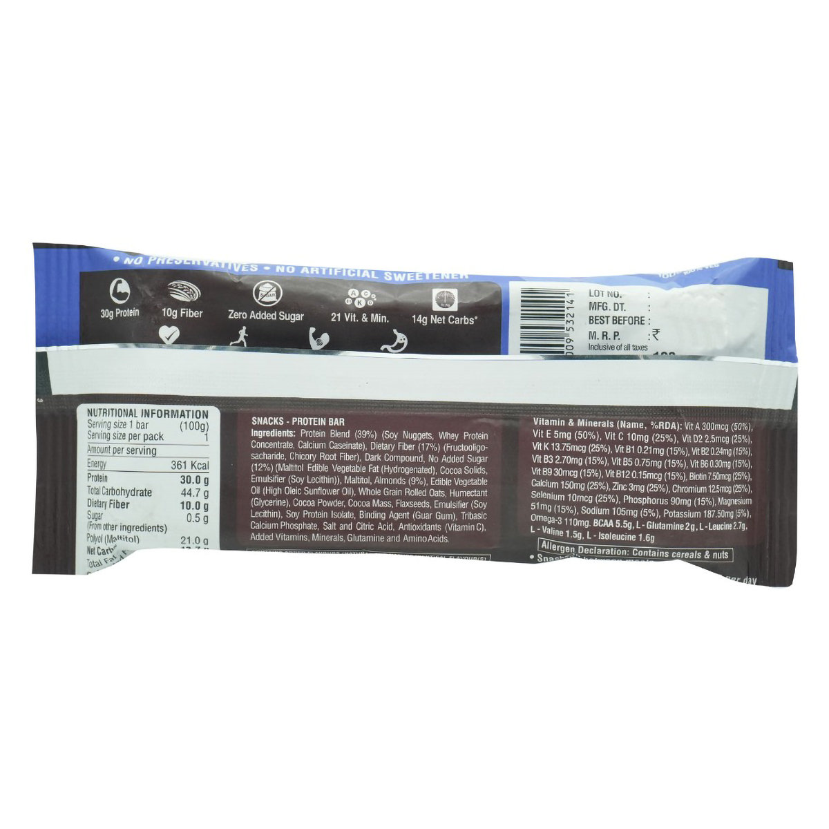 Ritebite Max Protein Ultimate Choco Almond Bar, 100 gm, Pack of 1 Ritebite Max Protein Ultimate Choco Almond Bar, 100 gm, Pack of 1